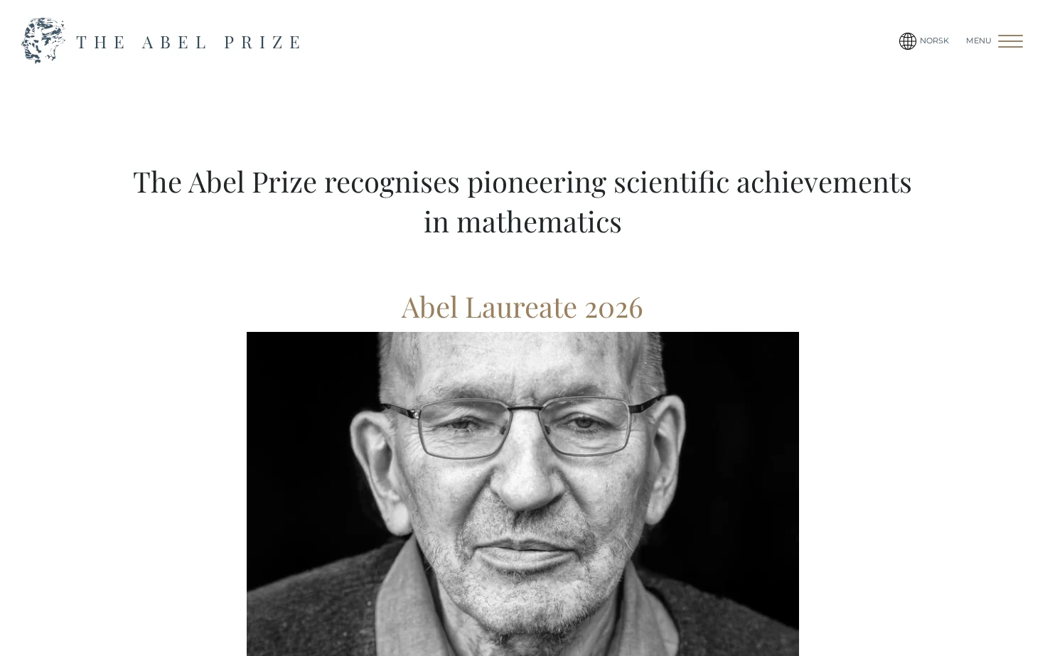 The Abel Prize 页面快照